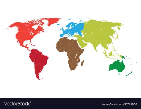 World Map With Borders All Countries And Vector Image