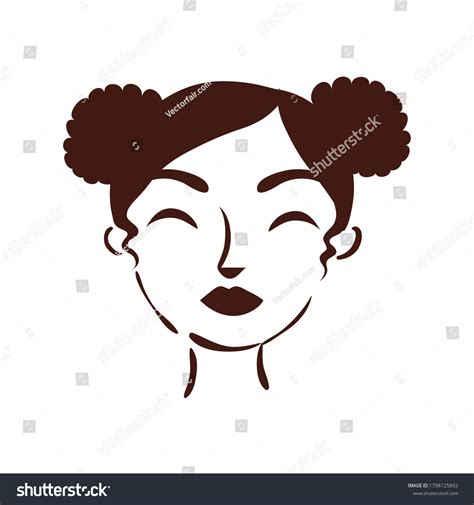 Young Afro Woman Hair Buns Silhouette เวกเตอร์สต็อก ปลอดค่าลิขสิทธิ์ 1798125892