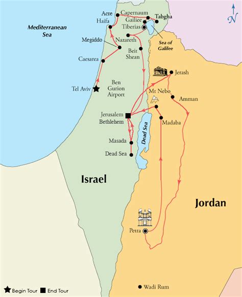 Tourist Map Of Israel And Jordan