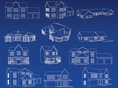 Cartoon Of Blueprint For House Illustrations Royalty Free Vector