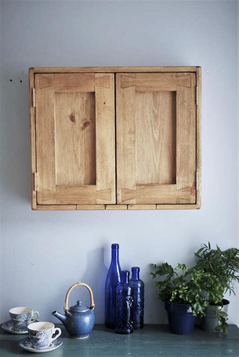 Wooden Bathroom Wall Cabinet Modern Rustic 50h X 60w X 14d Cm Double