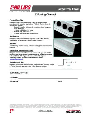 Fillable Online Z Furring Channel Phillips Manufacturing Fax Email