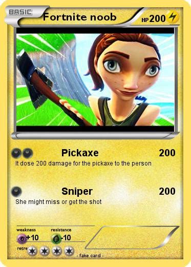 Pokémon Fortnite Noob 10 10 Pickaxe My Pokemon Card