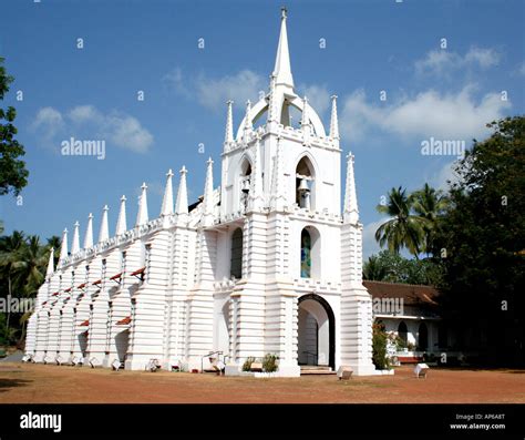 White Church In Goa India Stock Photo Alamy