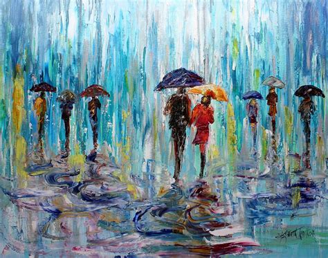 City Rain Painting By Karen Tarlton Fine Art America