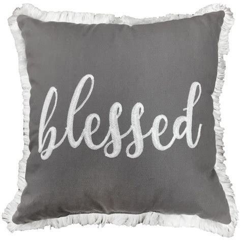 Blessed Emb 18x18 Affordable Pillow Printed Pillow Throw Pillows