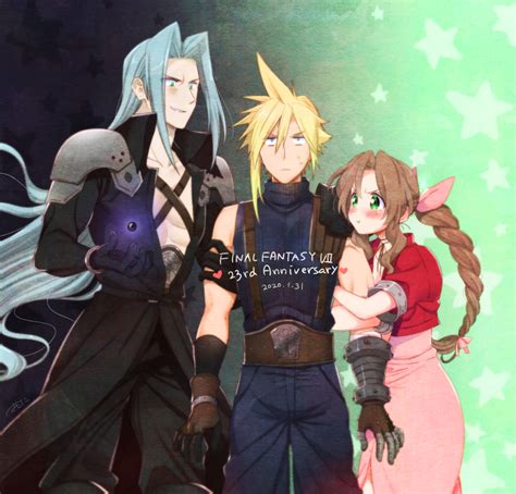 Cloud Strife Aerith Gainsborough And Sephiroth Final Fantasy And 1 More Drawn By Krudears