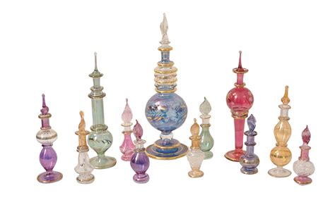 Egyptian Perfume Bottles Mix Collection A Set Of 12 Hand Blown Decorat Craftsofegypt