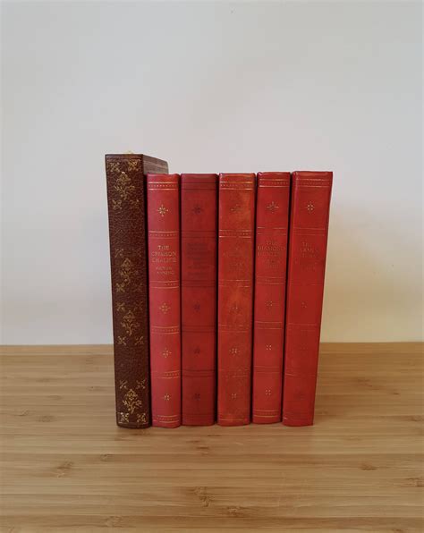 Vintage Collection Of 6 Books Display Books Red Brown Book Collection