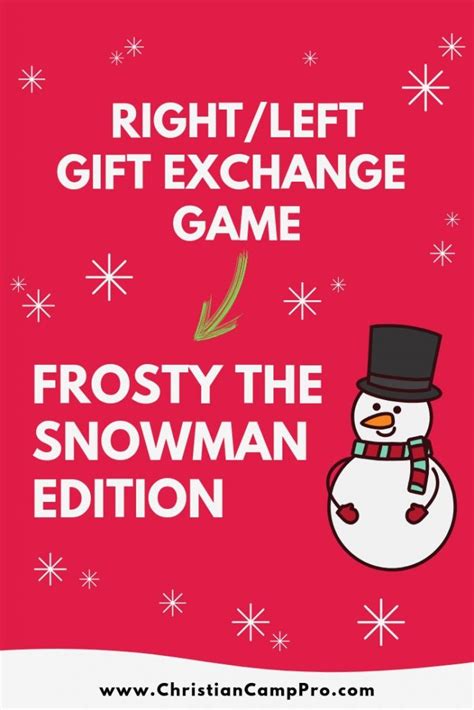 Frosty The Snowman Story Rightleft Christmas Game Christian Camp Pro