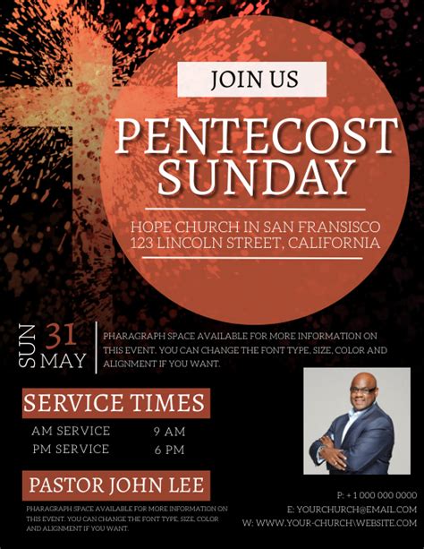 Copy Of Pentecost Sunday Event Flyer Template Postermywall