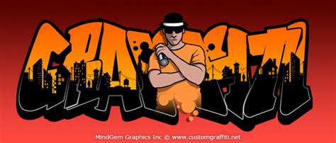 Grafity Orange Graffiti Letters Bubble Effect By Mindgem