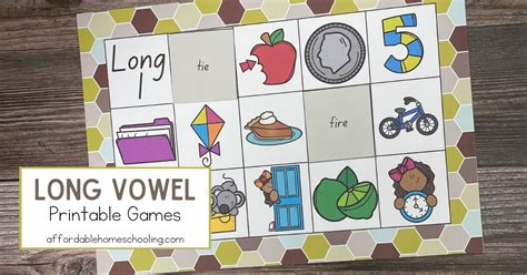5 Free Printable Long Vowel Games For Elementary Readers