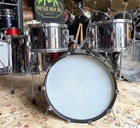 Asba Stainless Steel Vintage 4 Pc Dum Set Made In France Reverb