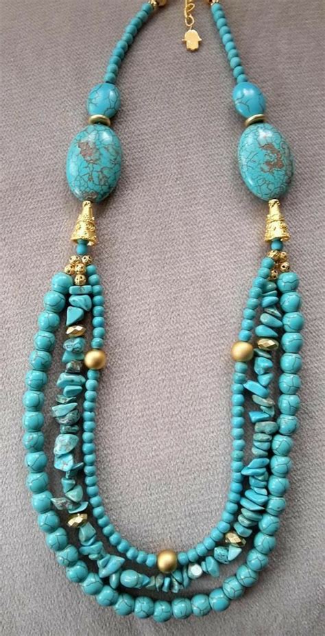 Turquoise Jewelry Necklace Beaded Jewelry Diy Handmade Necklaces