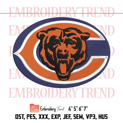 Chicago Bears Logo Embroidery Design File Nfl Logo American