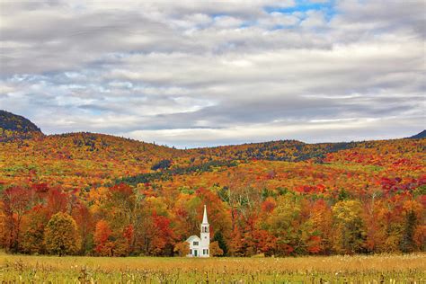 New Hampshire Fall Foliage Framing The Wonalancet Union Church