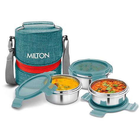 Buy Milton Chic 3 Stainless Steel Tiffin Box Set Of 3 Green Online At