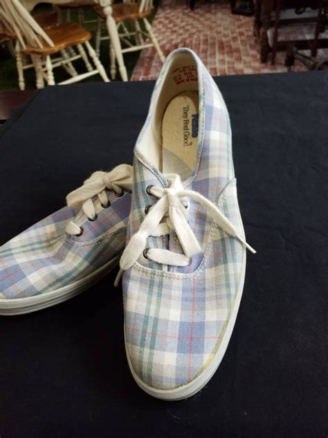 Retro Powder Blue Plaid Keds Sneakers Size 8 12 1980 Etsy