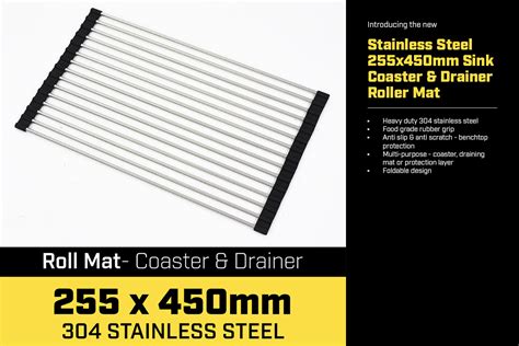 Stainless Steel Kitchen Sink Roller Mat 255 X 450mm