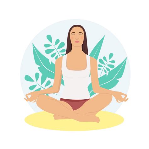 Concept Illustration For Yoga Meditation Relax Healthy Lifestyle
