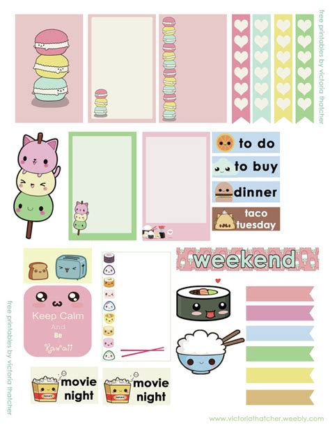Kawaii Printables For The Happy Large 85x11 Victoria Thatcher