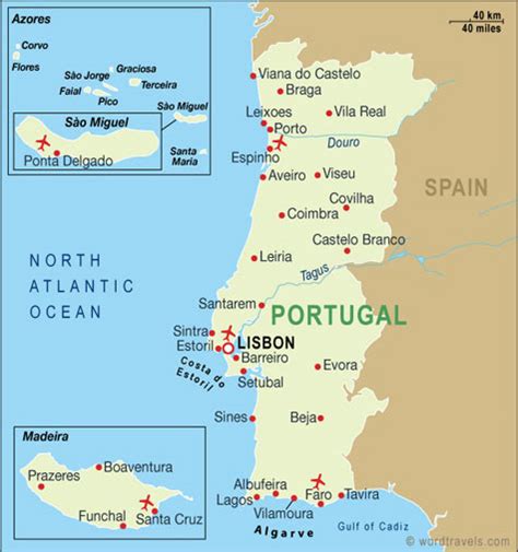 Plan your trip around portugal with interactive travel maps. Portugal Map, Portugal Travel Maps from Word Travels