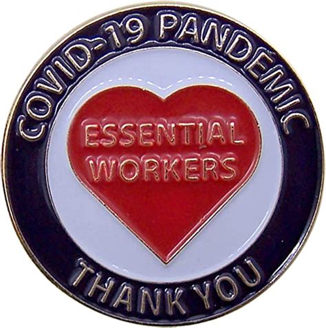 Essential Worker Thank You Covid 19 Lapel Pin 1 14 Inches
