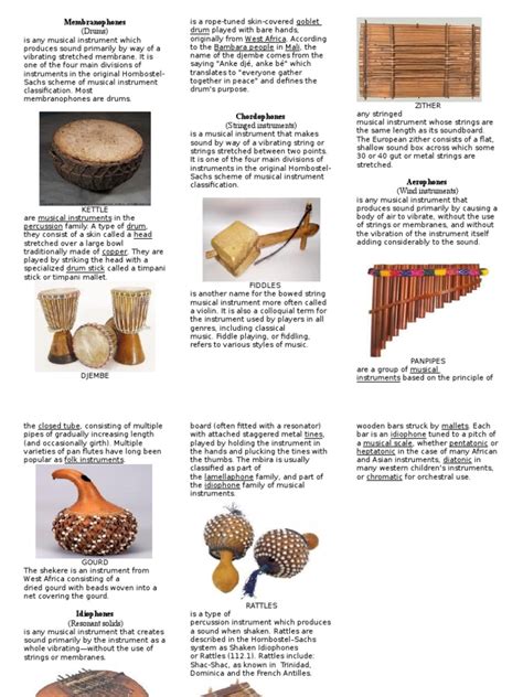 African Musical Instruments Brochuredoc Musical Instruments String