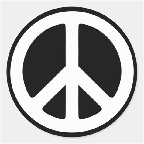 Simple Peace Sign Classic Round Sticker