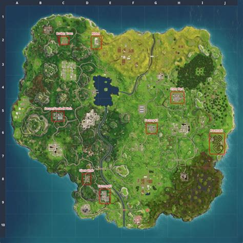 Fortnite Battle Royale Map Chest Spawn Locations Updated Map