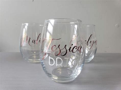 Custom Stemless Wine Glass Bridesmaid Proposal Bridal Etsy
