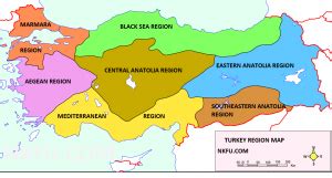 Türkiye nin Bölgeleri İngilizce Tanıtımları İngilizce Haritaları