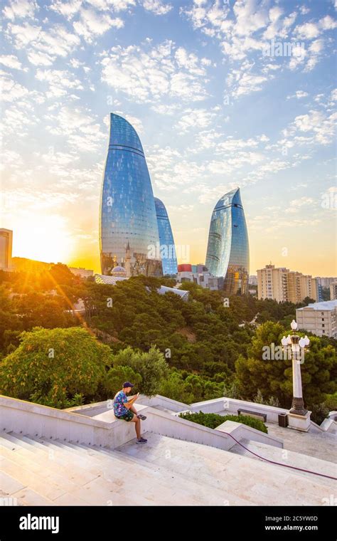 The Cityscape Of Baku The Capital City Of Azerbaijan Stock Photo Alamy