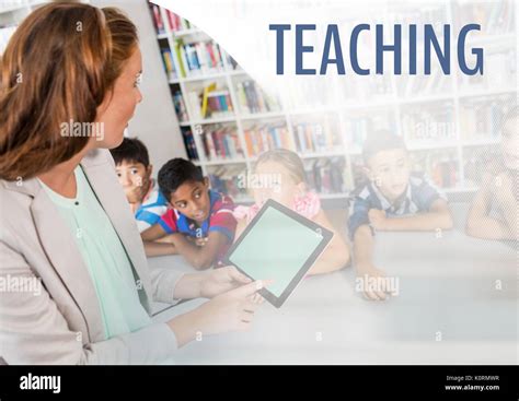 Digital Composite Of Teaching Text And School Teacher Teacher With