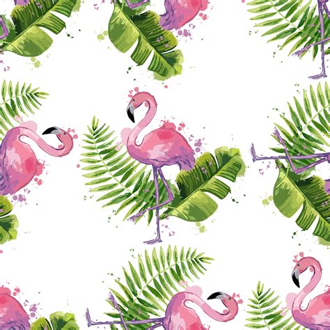 See more ideas about cactus, cacti and succulents, planting flowers. Vector pink flamingo with exotic tropical leaves. Seamless ...