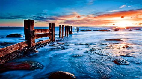 Tranquil Scene Sky Shore Tranquility 1080p Wave Cloud Sky