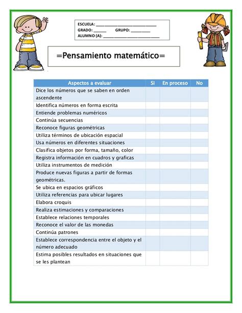 Lista De Cotejo De Preescolar Education Homeschool Preschool Gambaran