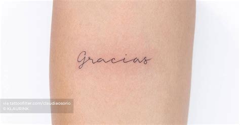 Gracias Lettering Tattoo On The Inner Forearm