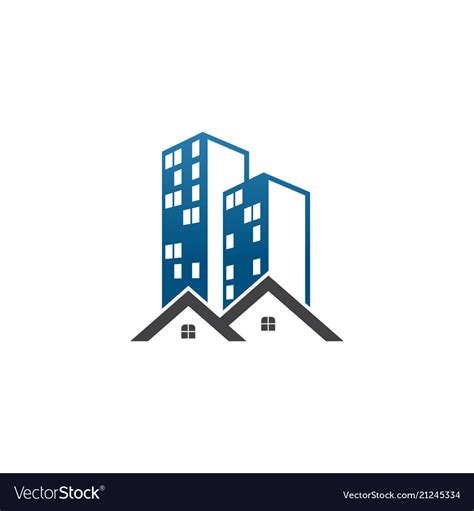 Real Estate Building Logo Template Royalty Free Vector Image