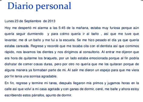 Ejemplo De Un Diario Personal Corto El Diario Personal
