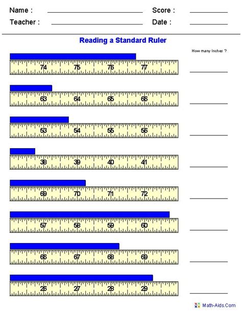 Take the narrowest of the three width measurements, and round down to the nearest 1/8. 3rd Grade Math Ruler Worksheets - ruler reading rounding in inches worksheet education using a ...