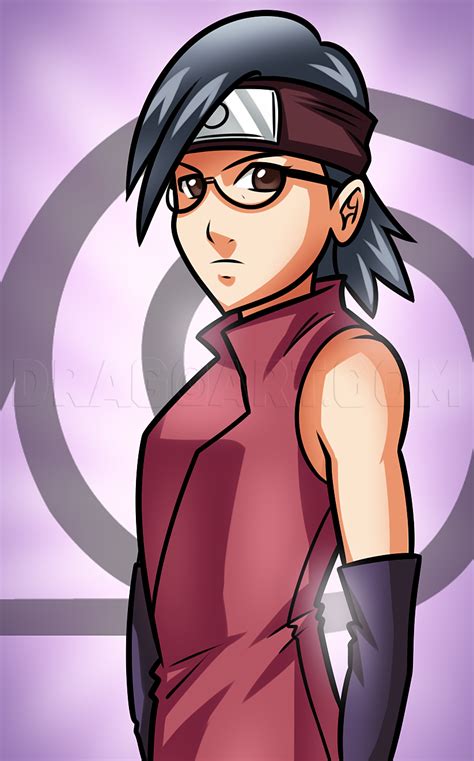 Draw Sarada Uchiha by Dawn | dragoart.com