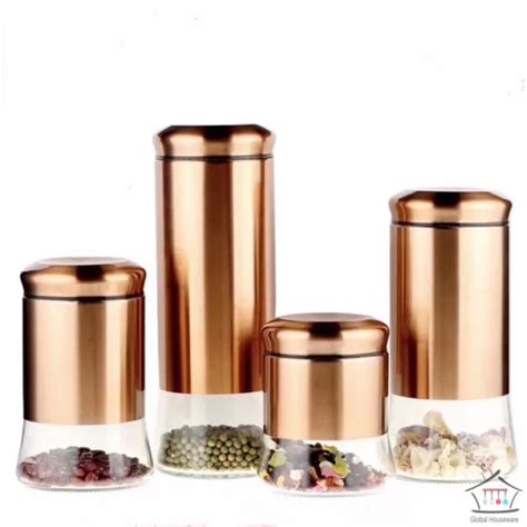Canister Set Rose Gold 3 Piece Global Houseware