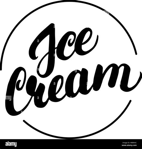 Ice Cream Hand Written Typography Lettering For Poster Cart And Print