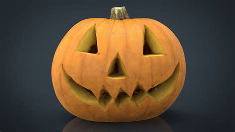 3d Model Realistic Halloween Pumpkin Vr Ar Low Poly Cgtrader