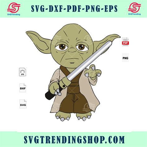 Baby Yoda Master Baby Yoda Star Wars Sword Svg Baby Yoda Star Wars