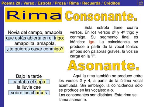 Lengua Y Literatura Rima Asonante Y Consonante