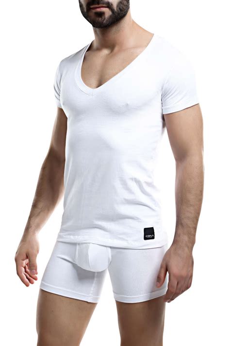 Deep V Neck T Shirt By Cut For Men Mens Underwear