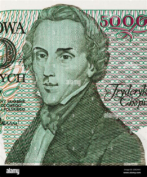 Frederic Chopin Portrait On Poland 5000 Zloty 1988 Banknote Polish
